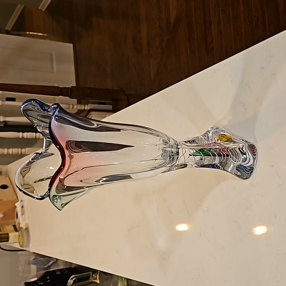 Adam Jablonski hand made crystal from Poland vase